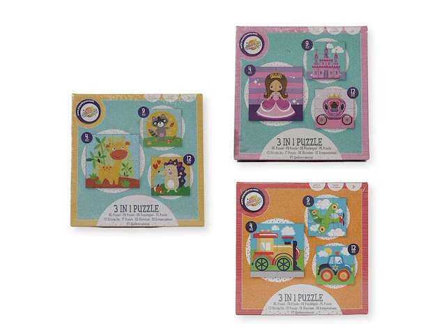 3 x puzzel - kinderen - 3 in 1 puzzel - afbeelding 2 van  2