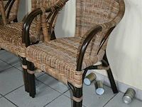 3 x rieten stoel met armleuning - afbeelding 2 van  4