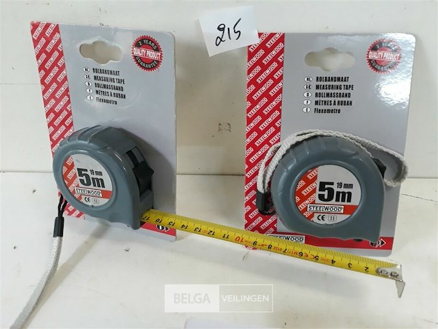 3 x rolmeter 5m met stop - afbeelding 3 van  3