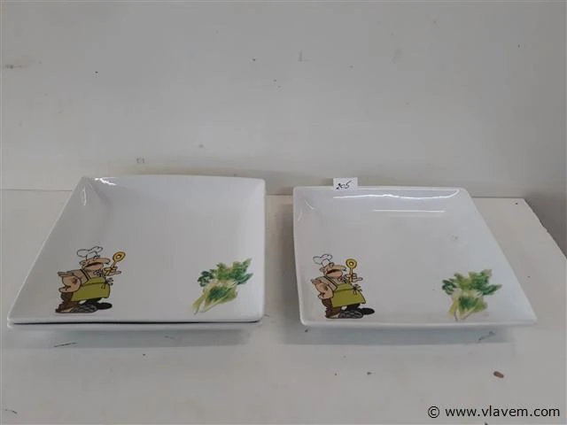 3 x salade serveerbord vierkant - afbeelding 1 van  2