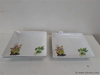 3 x salade serveerbord vierkant - afbeelding 1 van  2