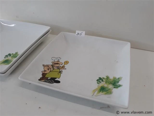 3 x salade serveerbord vierkant - afbeelding 2 van  2