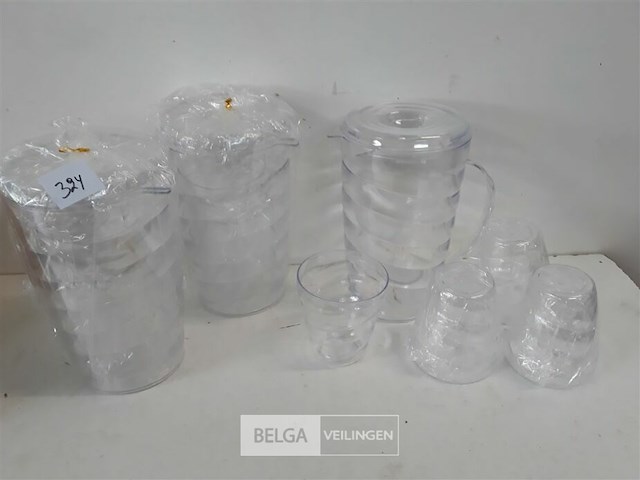 3 x schenkkan 1 l met 4 bekers - afbeelding 2 van  3