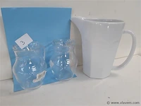 3 x schenkkan 2 x glas 1 x porselein - afbeelding 2 van  2