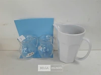 3 x schenkkan 2 x glas 1 x porselein - afbeelding 2 van  3