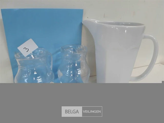 3 x schenkkan 2 x glas 1 x porselein - afbeelding 3 van  3