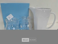 3 x schenkkan 2 x glas 1 x porselein - afbeelding 3 van  3