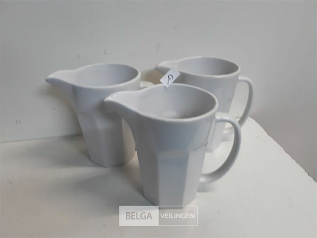 3 x schenkkan h 20 cm dia 13 cm hotel porselein - afbeelding 2 van  3