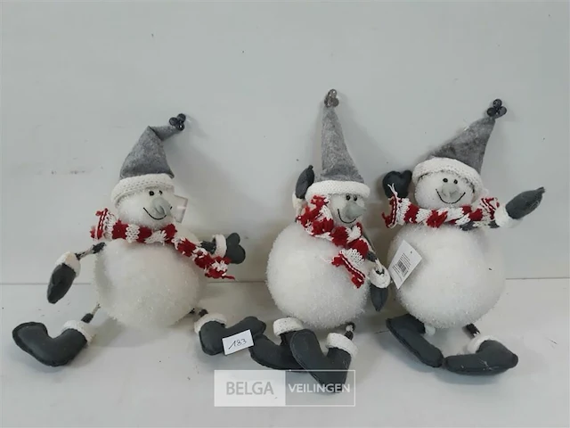 3 x sneeuwman flexibele armen+benen - afbeelding 1 van  3