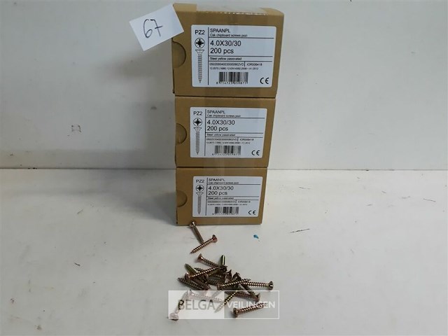 3 x spaanplaatvijs geel verzinkt 4x30 200 stuks - afbeelding 1 van  3