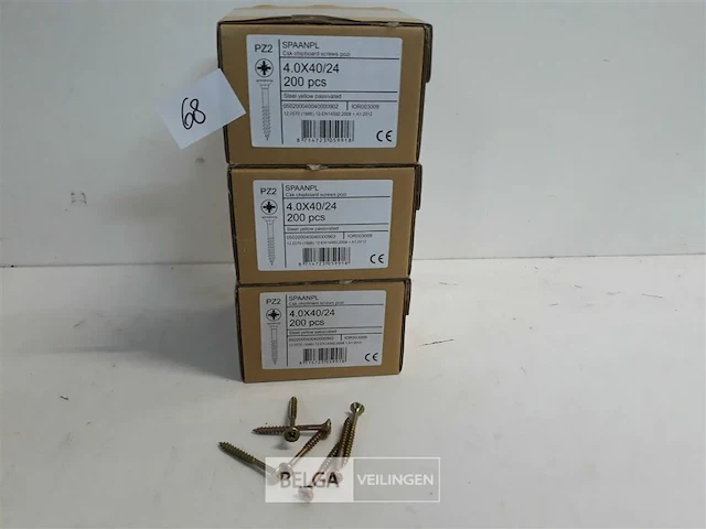 3 x spaanplaatvijs geel verzinkt 4x40 200 stuks - afbeelding 2 van  3