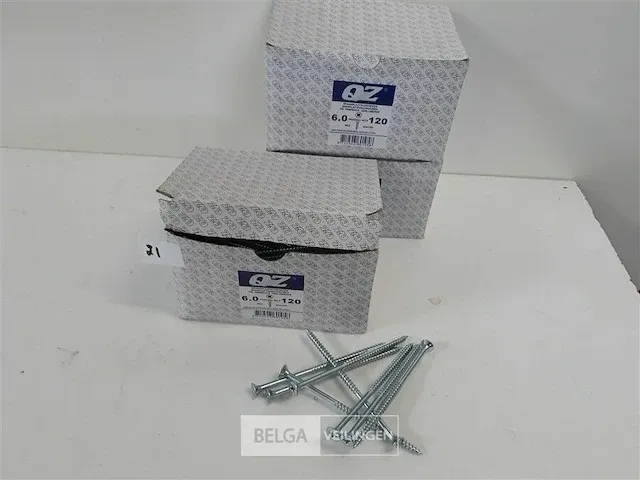 3 x spaanplaatvijzen wit verzinkt 6 x 120 mm 200 stuks kruiskop pz - afbeelding 1 van  3