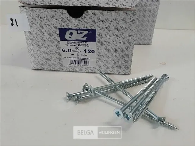 3 x spaanplaatvijzen wit verzinkt 6 x 120 mm 200 stuks kruiskop pz - afbeelding 3 van  3