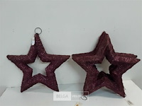 3 x ster paars met ophanghaak - afbeelding 2 van  3
