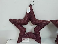 3 x ster paars met ophanghaak - afbeelding 3 van  3