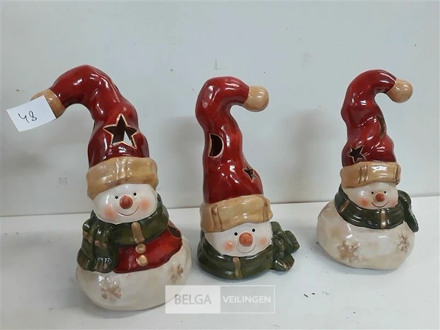 3 x t-licht figuur sneeuwman 22 cm - afbeelding 1 van  3