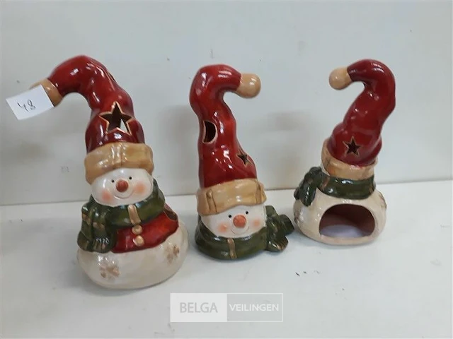 3 x t-licht figuur sneeuwman 22 cm - afbeelding 3 van  3