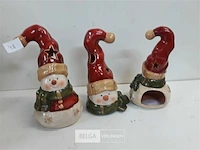 3 x t-licht figuur sneeuwman 22 cm - afbeelding 3 van  3