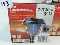 3 x tuinlamp op zonne-energie hoogte 40 cm uit inox kwalilteit batterij niet gekend - afbeelding 3 van  3