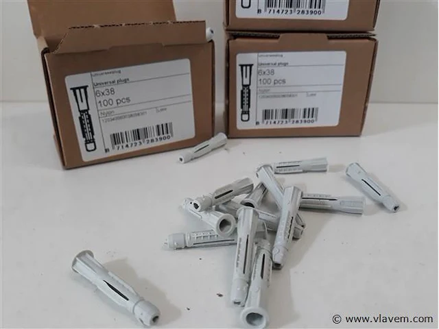 3 x universeelplug nylon 6 mm 100 stuks - afbeelding 2 van  2