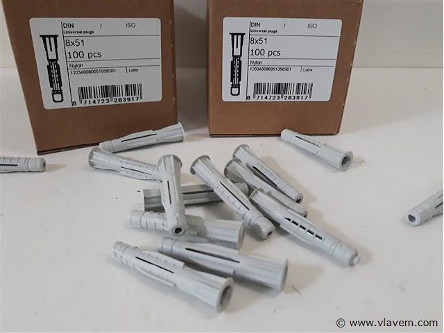 3 x universeelplug nylon 8 mm 100 stuks - afbeelding 2 van  2