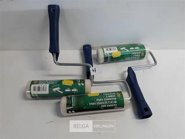 3 x verfrol 18 cm met beugel pvc handvat voor lak verf - afbeelding 1 van  3