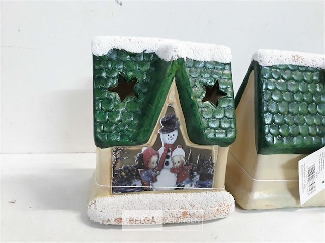 3 x verlicht kersthuisje 11 cm - afbeelding 3 van  3