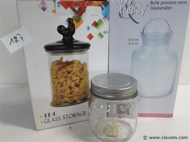 3 x voorraadpot glas 3 assorti - afbeelding 2 van  2