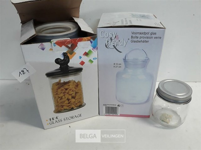 3 x voorraadpot glas 3 assorti - afbeelding 2 van  3
