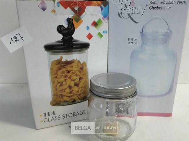 3 x voorraadpot glas 3 assorti - afbeelding 3 van  3