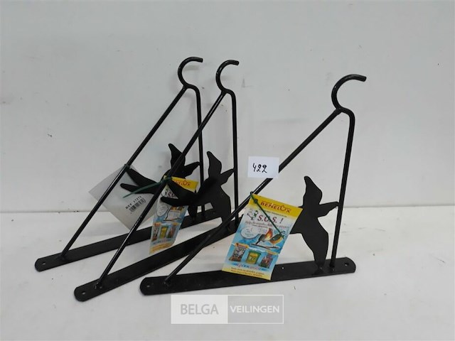 3 x wandhaak 28x26 cm voederhuisjes - afbeelding 1 van  3