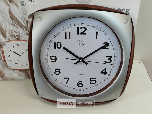 3 x wandklok 33x33 cm - afbeelding 3 van  3