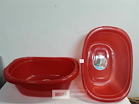 3 x wasmand curver rood 56 cm - afbeelding 2 van  3