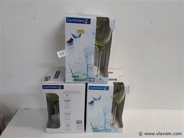 3 x wijnglas luminarc 4 x 21 cl - afbeelding 1 van  2