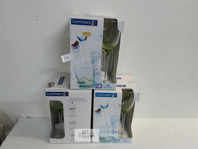 3 x wijnglas luminarc 4 x 21 cl - afbeelding 1 van  3