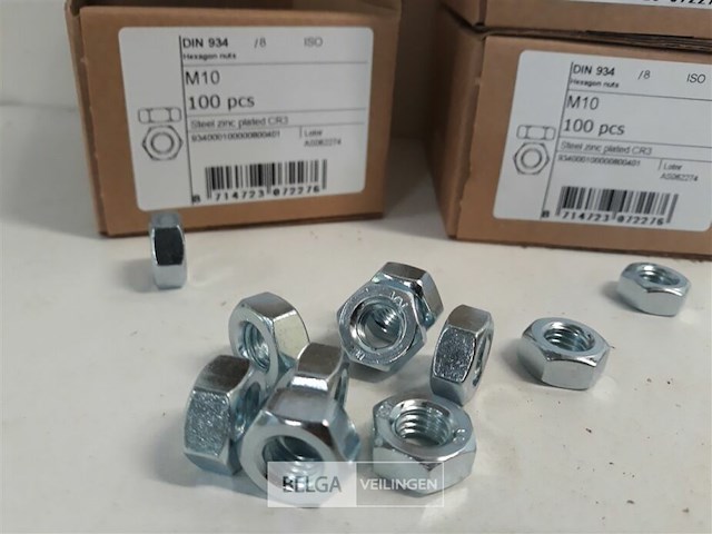 3 x zeskantmoeren verzinkt m 10 100 stuks - afbeelding 3 van  3