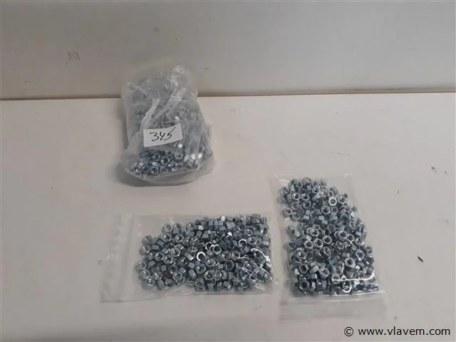 3 x zeskantmoeren verzinkt m 5 200 stuks - afbeelding 1 van  2
