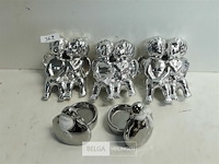 3 x zittend engelenkoppel + 2 x t-lichthouder zilver - afbeelding 2 van  3