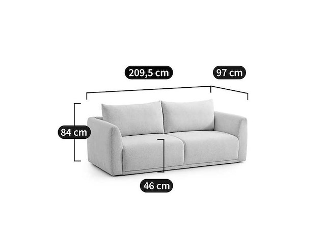 3-zits bank - ecru - afbeelding 7 van  9