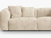 3-zits bank + ottomaan - beige ribfluwelfluik - afbeelding 1 van  4