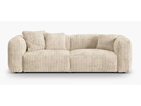 3-zits bank + ottomaan - beige ribfluwelfluik - afbeelding 2 van  4