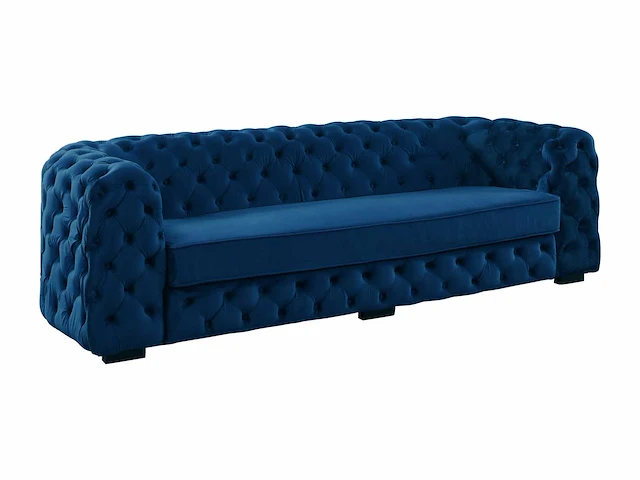 3-zits chesterfield bank - midnight blue velvet - afbeelding 3 van  8
