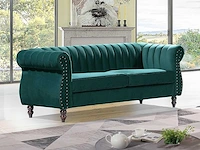 3-zits chesterfield bank - smaragdgroen fluweel