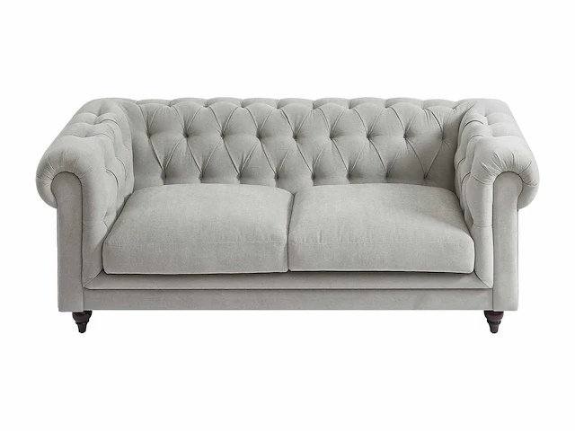 3-zits chesterfield bank in lichtgrijze stof - afbeelding 2 van  16