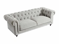 3-zits chesterfield bank in lichtgrijze stof - afbeelding 10 van  16