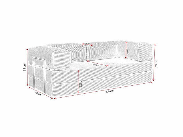 3-zits comfortabele bank - beige zijstof - afbeelding 6 van  6
