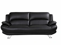 3-zits faux bank - zwart - afbeelding 2 van  5