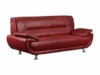 3-zits faux sofa - rood - afbeelding 1 van  2
