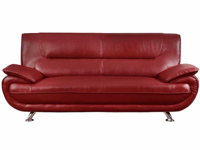 3-zits faux sofa - rood - afbeelding 2 van  2