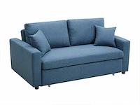 3-zits slaapbank in stof - blauw - afbeelding 4 van  6